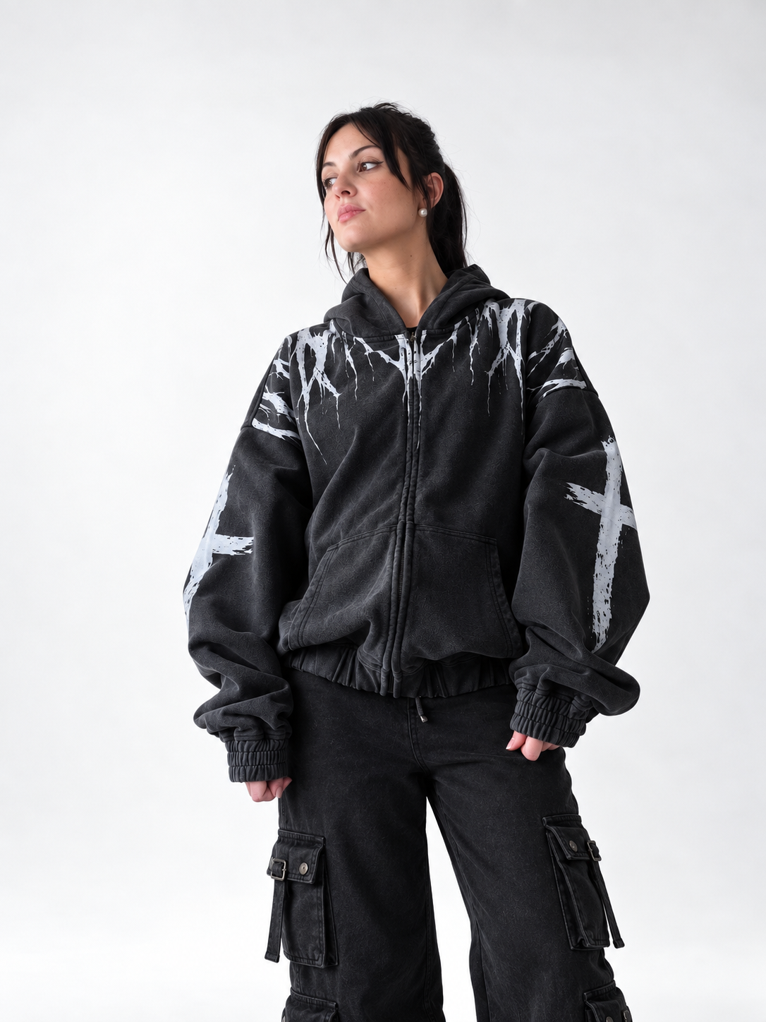 LOST MYSELF — WASHED ZIP HOODIE